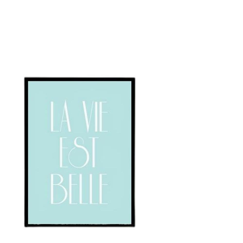 Quadro La Vie Est Belle 24X18Cm - Vidro Preta