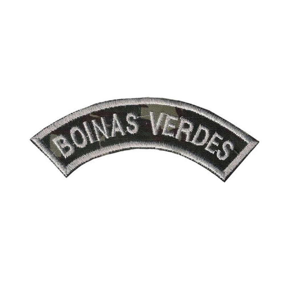 Patch Bordado Tarjeta Boinas Verde 3cm x 12,5cm