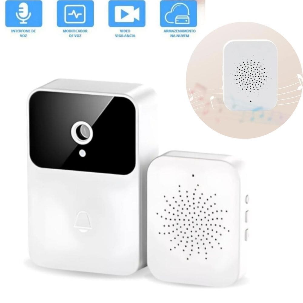 Campainha Inteligente Com Câmera Wifi Sem Fio Interfone