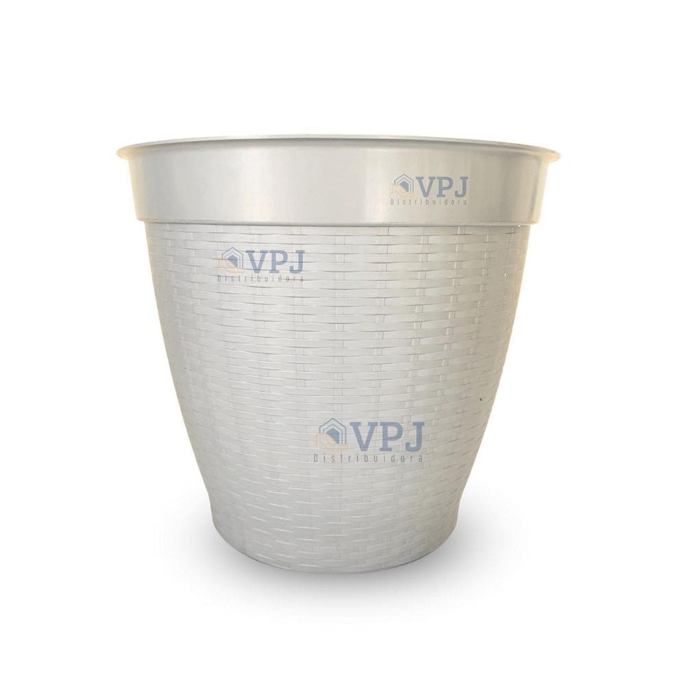 Vaso Rattan Redodndo Plástico Para Flores Jardim 14,5 L