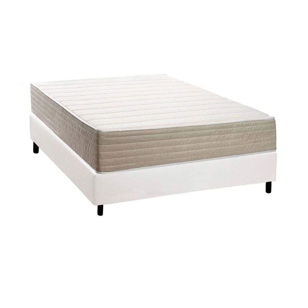 Cama Box NOVO + Colchão Anatômico Kappesberg D33 Carmine + Base CRC Corano White