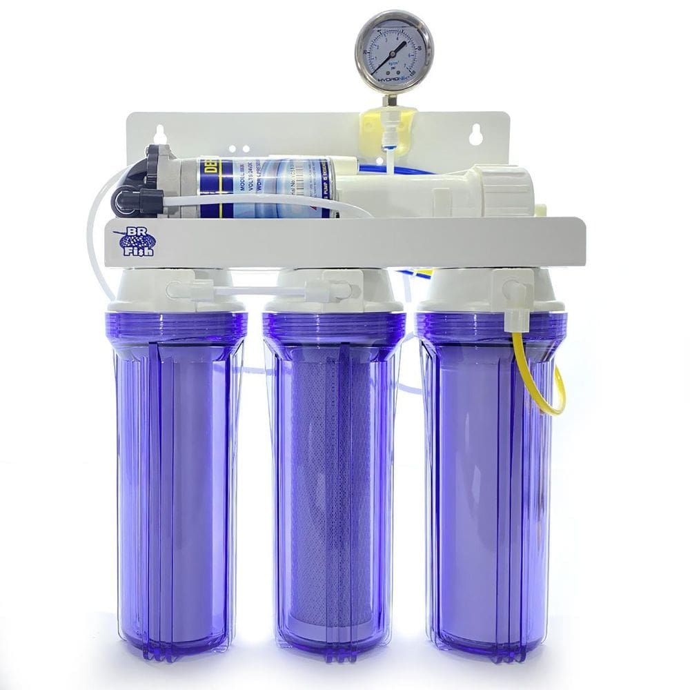 Filtro Osmose Reversa 50Gpd Com Manômetro Bomba Transparente