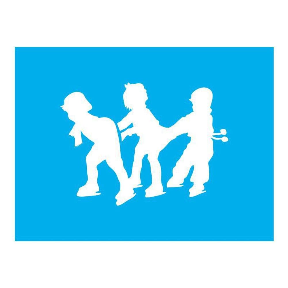 Stencil Tamako Crianças Patins - 15X20Cm - Ref 8781
