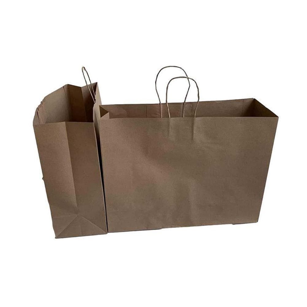 Sacolas Papel Kraft 150G 40X13X30Cm Alça Papel Pacote Com 50
