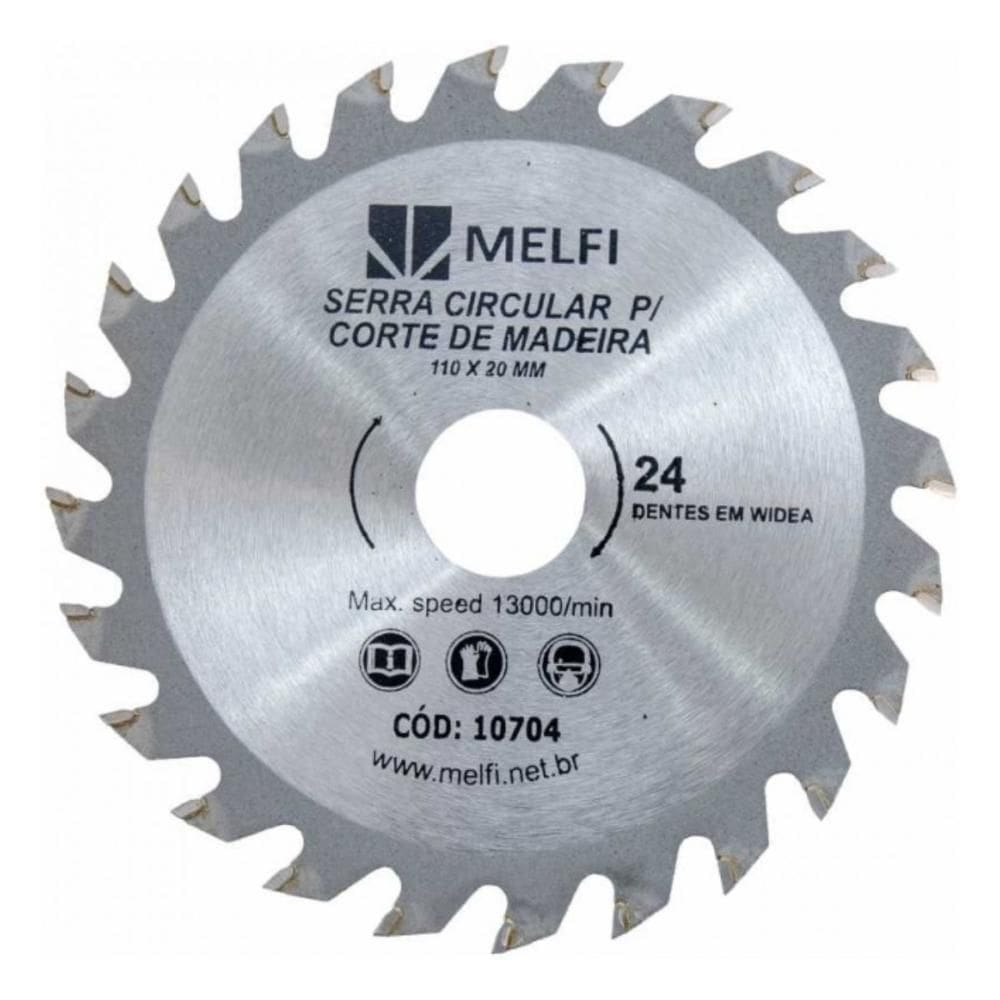 Disco Serra Circular Widea Madeira Melfi 4.3/8``x20mm 24D