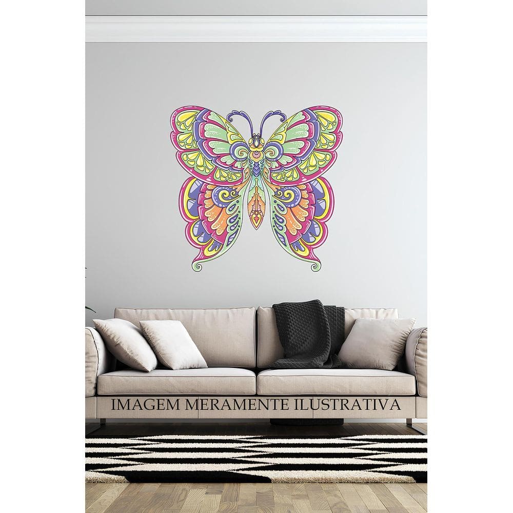 Adeseivo Para Parede Mandala - Borboleta