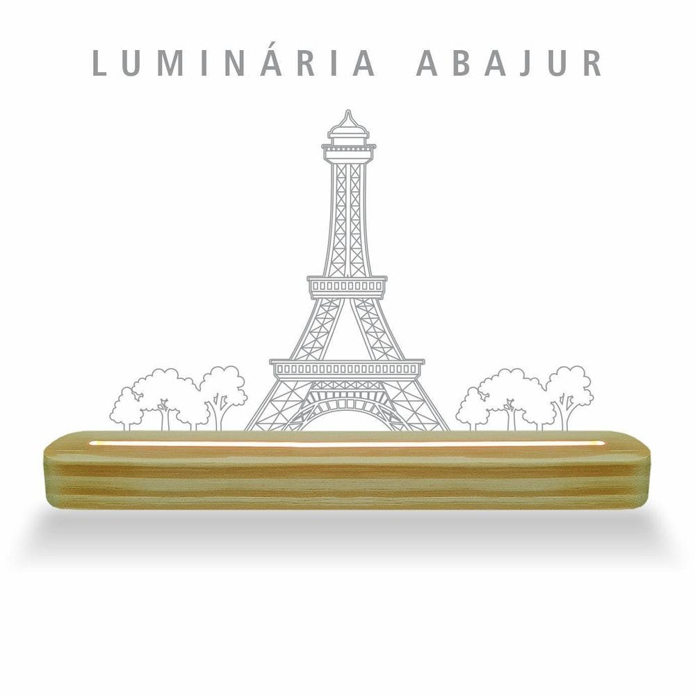 Luminária De Mesa Abajur Rgb Colorida - Torre Paris