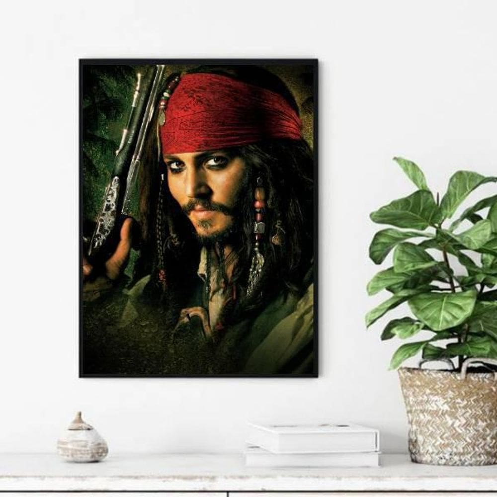 Quadro Decorativo Johnny Depp Piratas Do Caribe Jack Sparrow