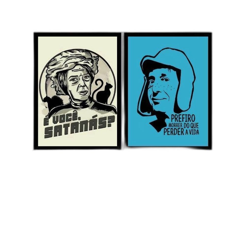 Kit 2 Quadros Turma Do Chaves 45X34Cm