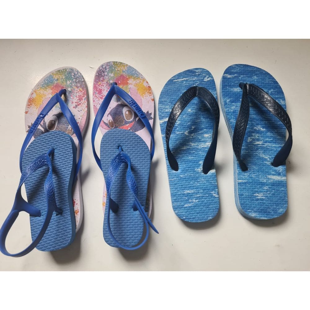 3 Pares De Chinelos Aduto e Infantil Baby