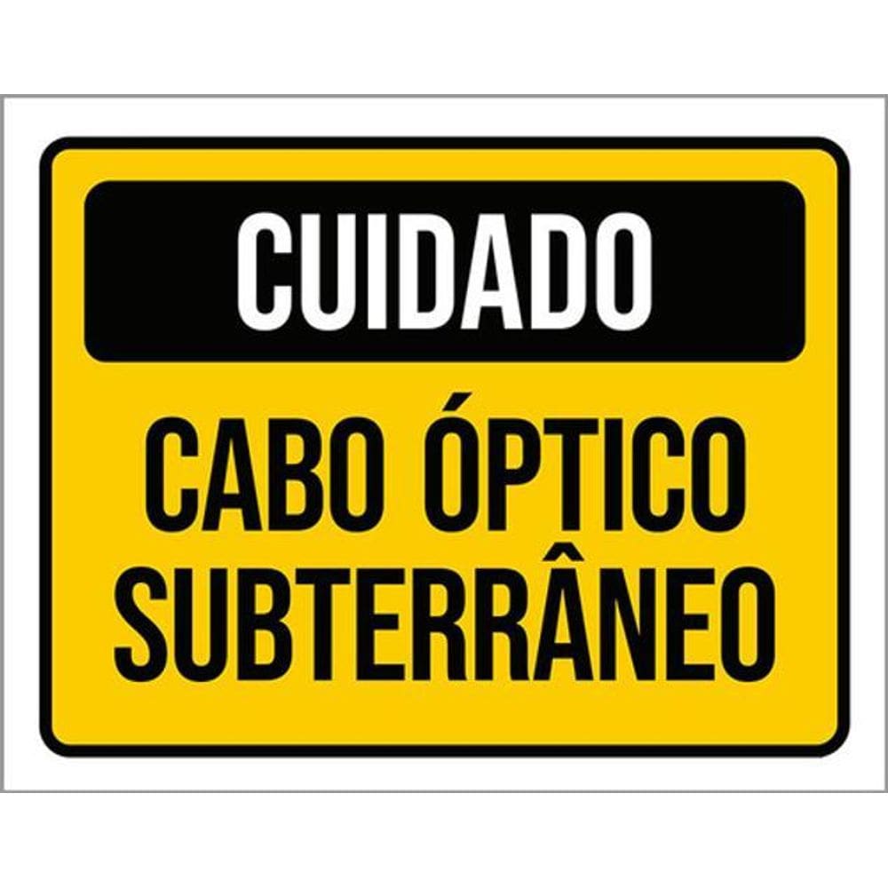 Kit 10 Placas Cuidado Cabo Óptico Subterrâneo