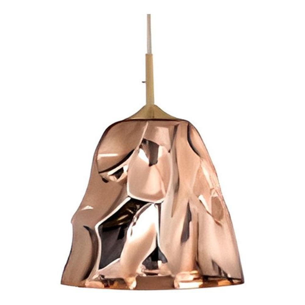 Lustre Pendente De Vidro Luminária Rosé Design Europeu