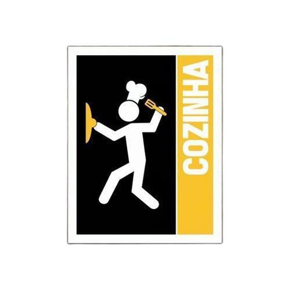 Placa De Sinalização Para Porta De Cozinha Decoração 36X46
