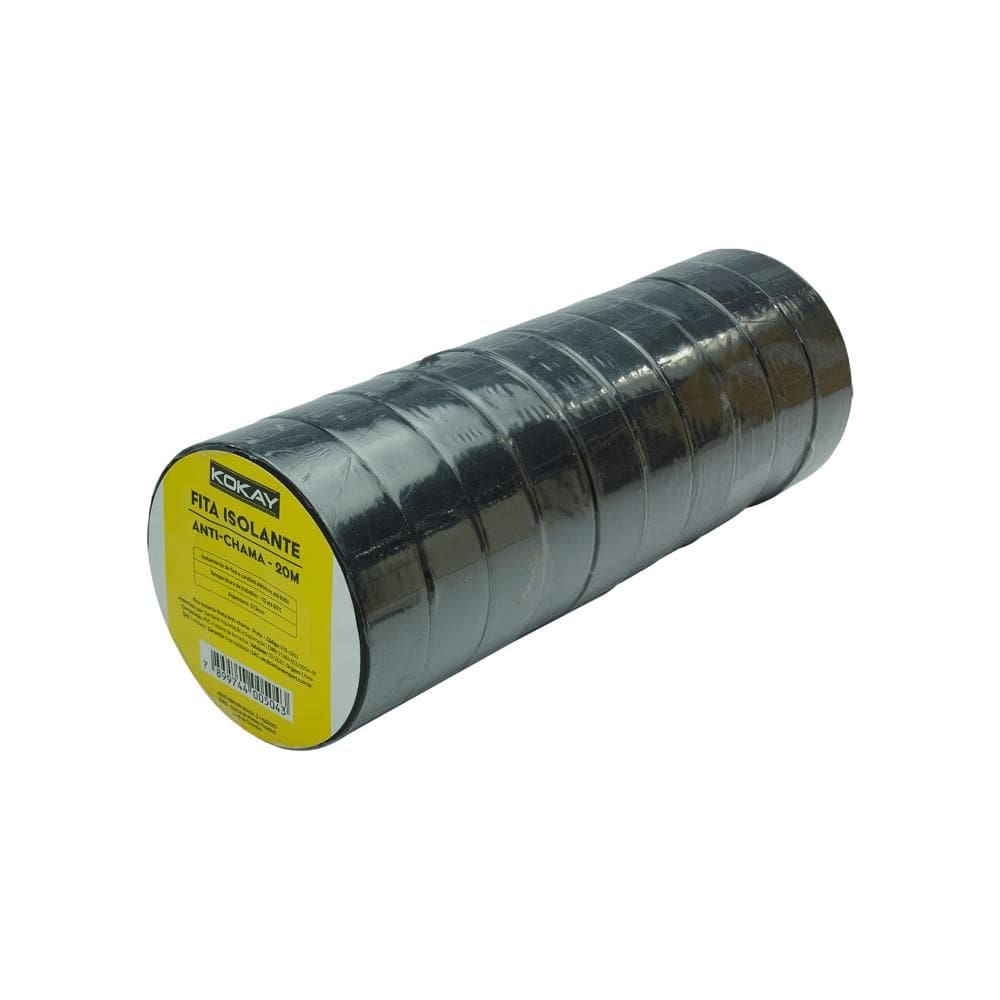 Fita Isolante Preta Anti-chama Pack 20m 009-0003 Kokay