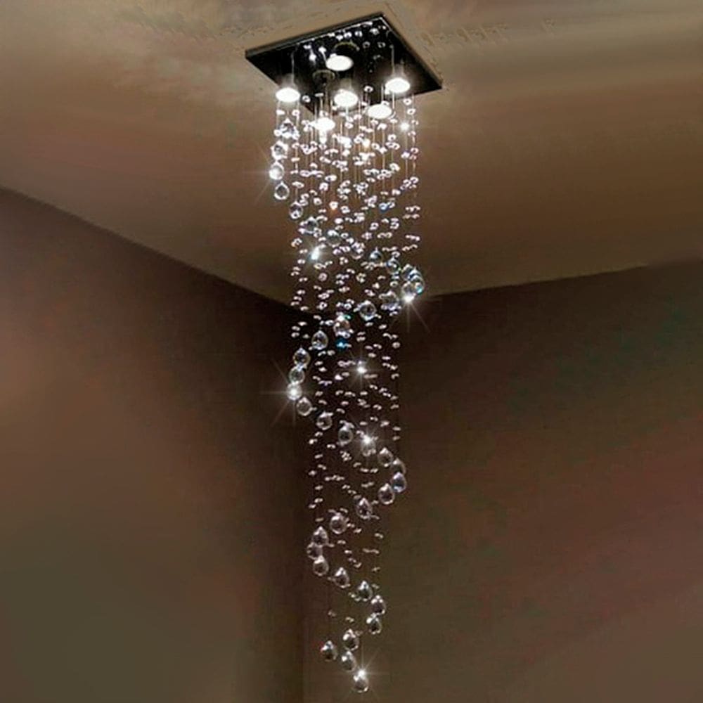 Lustre De Cristal Legítimo 1,50 Metro Em Espiral