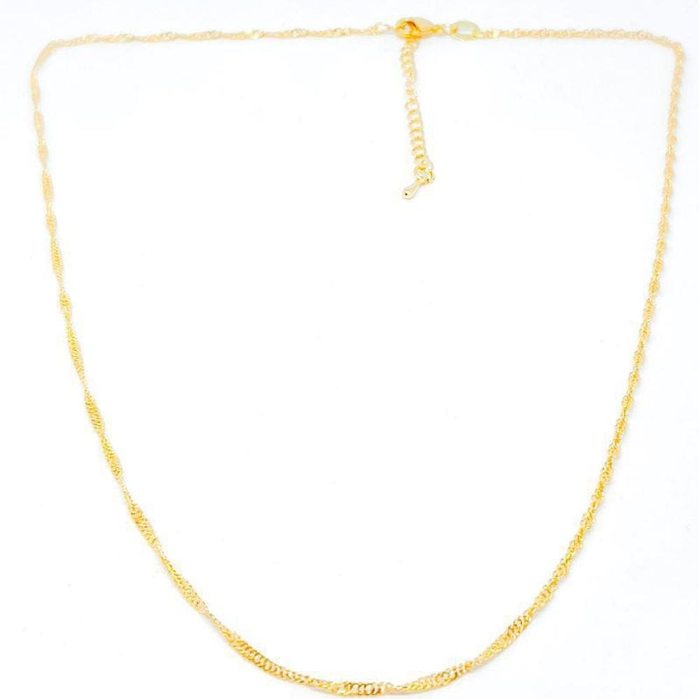 Corrente Singuel Folheado A Ouro 18K