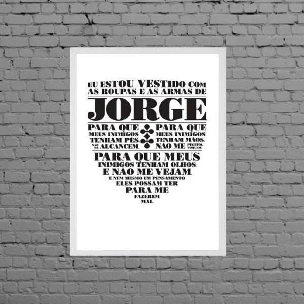 Quadro Oração De São Jorge 24X18Cm