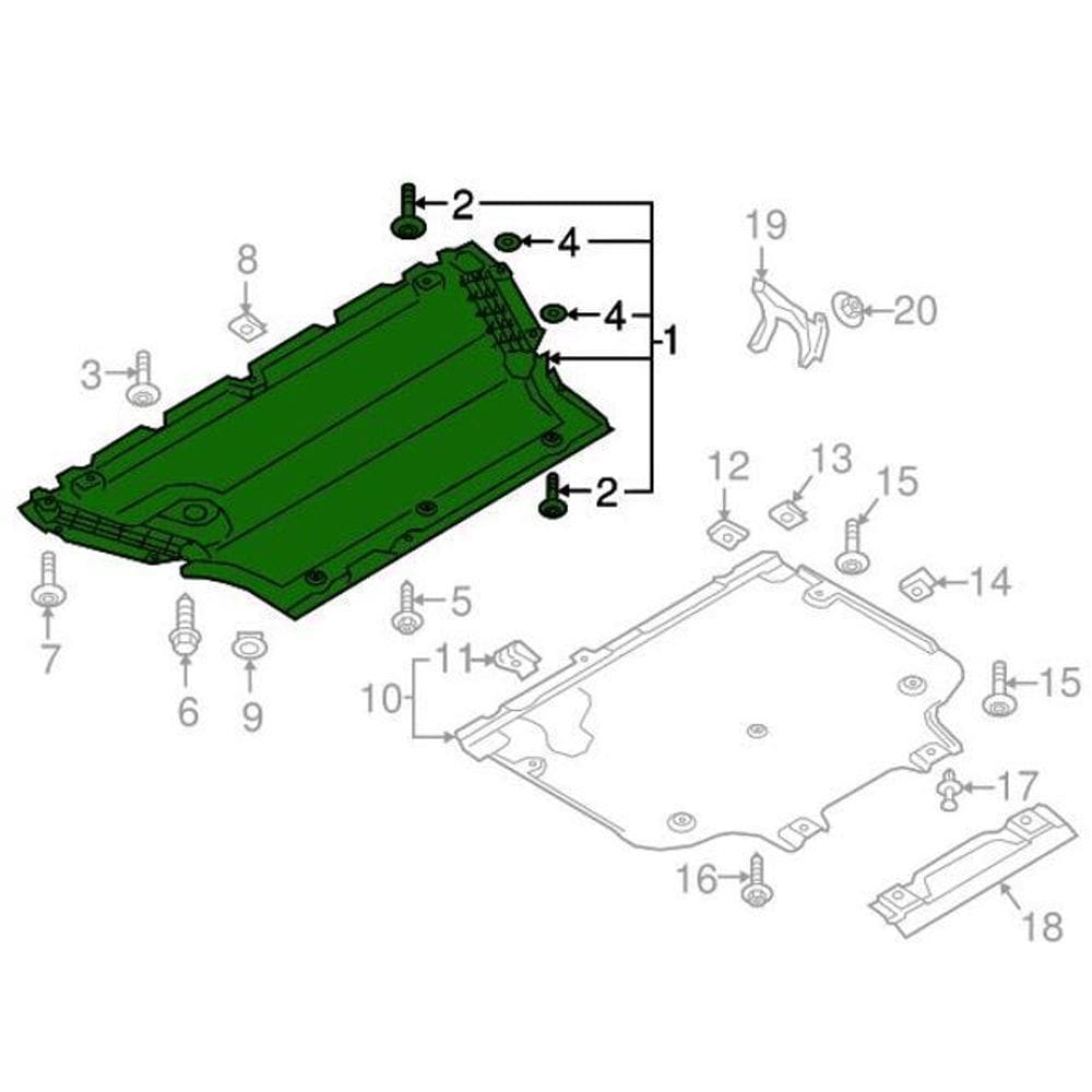Protetor Do Carter Motor Audi A4 B9 2.0 Gasolina 2016 À 2022
