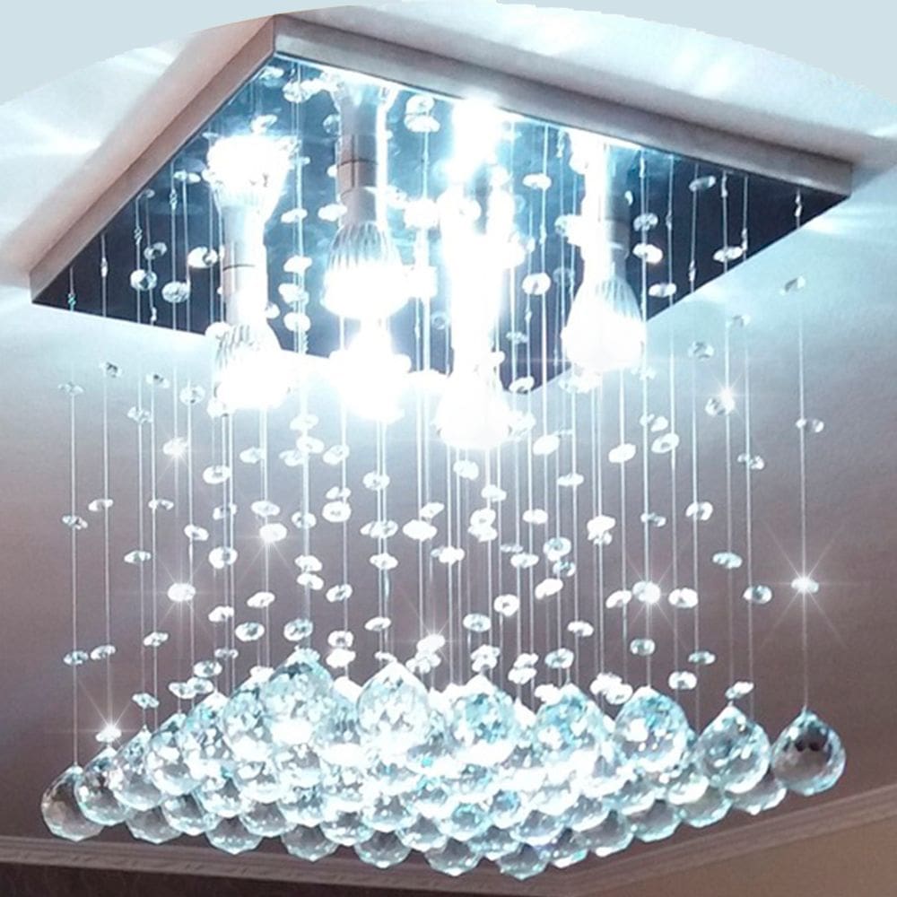 Lustre de cristal verdadeiro k9 30x30 30 cm de altura ILUSTRE CRISTAIS