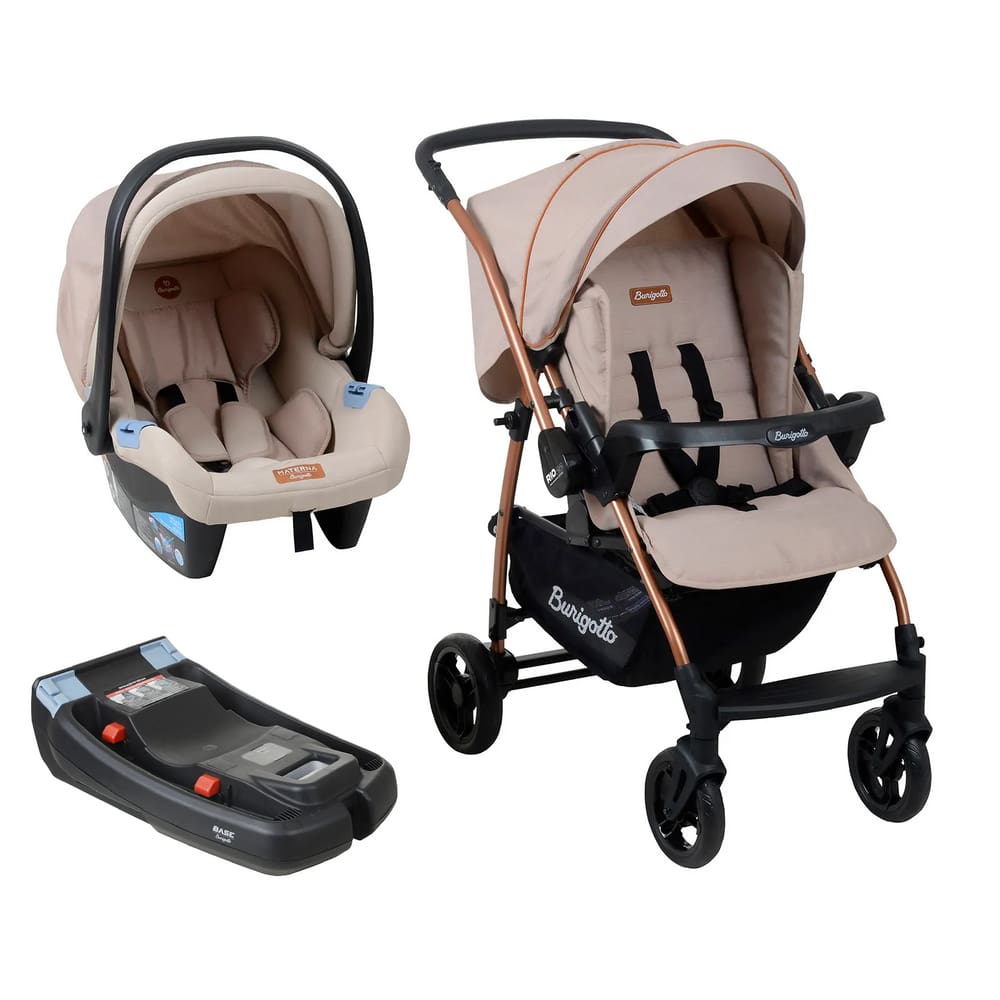 Travel System Rio 22 Mon Amour Rosa Carrinho+Bebê Conforto+Base Belted
