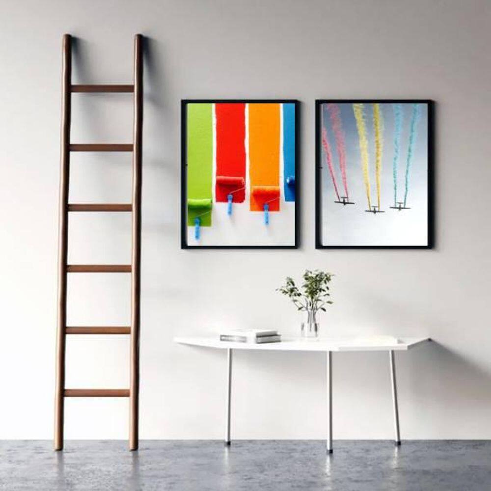 Kit 2 Quadros Cores Da Vida 45X34Cm