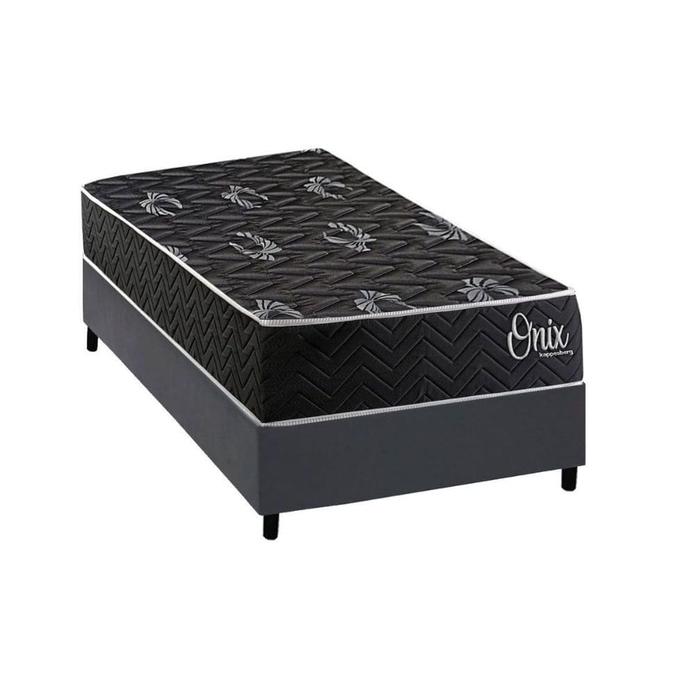 Cama Box NOVO + Colchão Anatômico Kappesberg D28 Onix + Base CRC Corano Gray