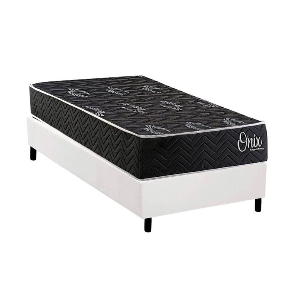 Cama Box NOVO + Colchão Anatômico Kappesberg D28 Onix + Base CRC Corano White