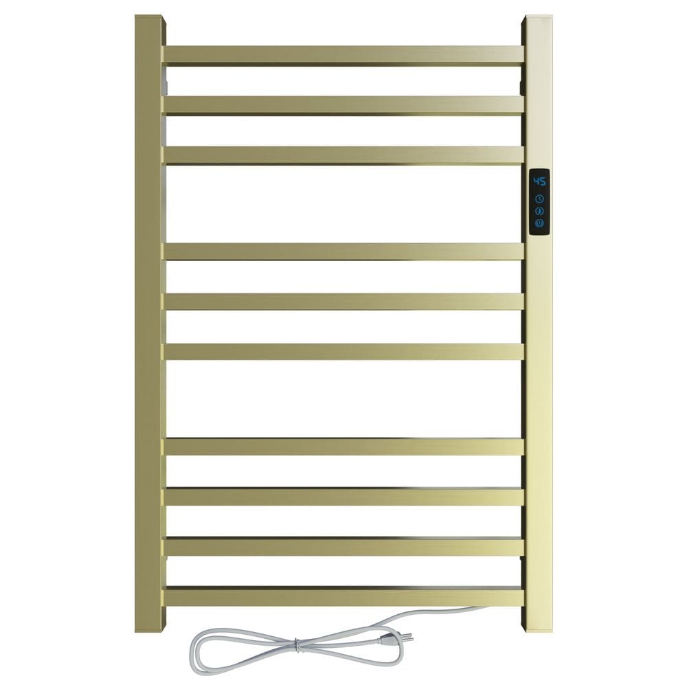 Toalheiro Termico Quadrado Dourado Escovado c/ Timer Direito