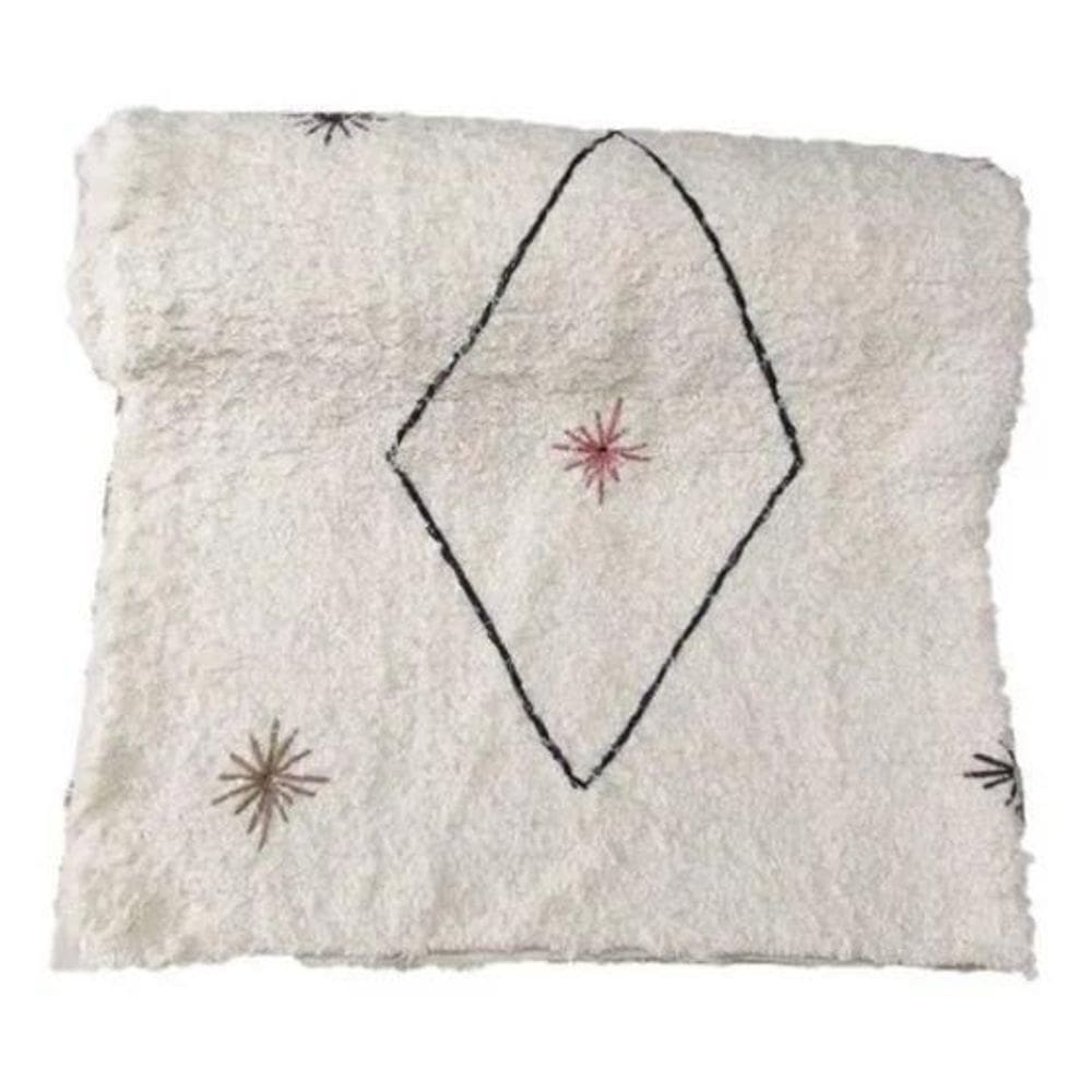 Tapete Para Sala Bordado Losango Terrazzo 1.50X1.50 Boho