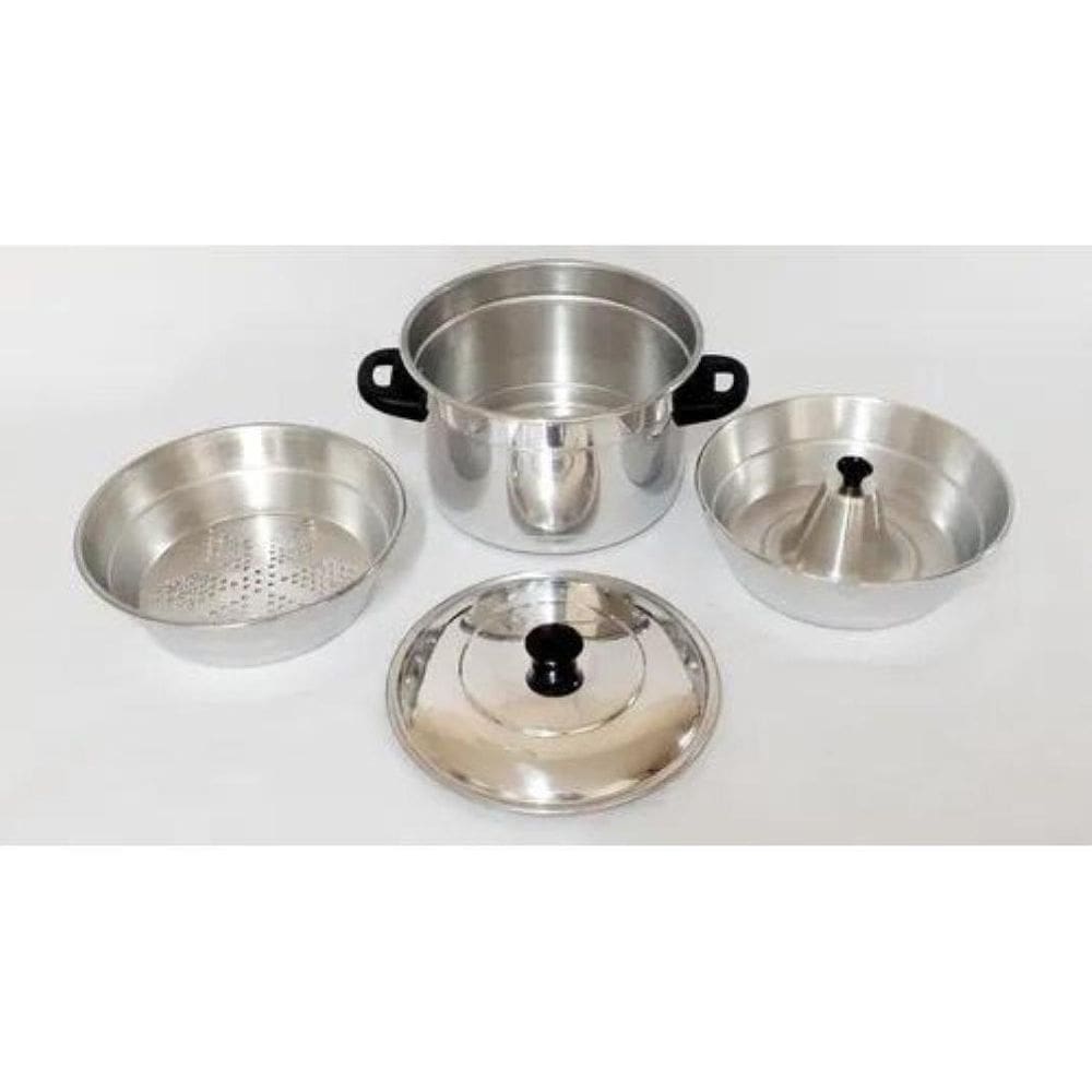 Conjunto Forma Pudim Banho Maria E Panela De Alumínio 3 X 1