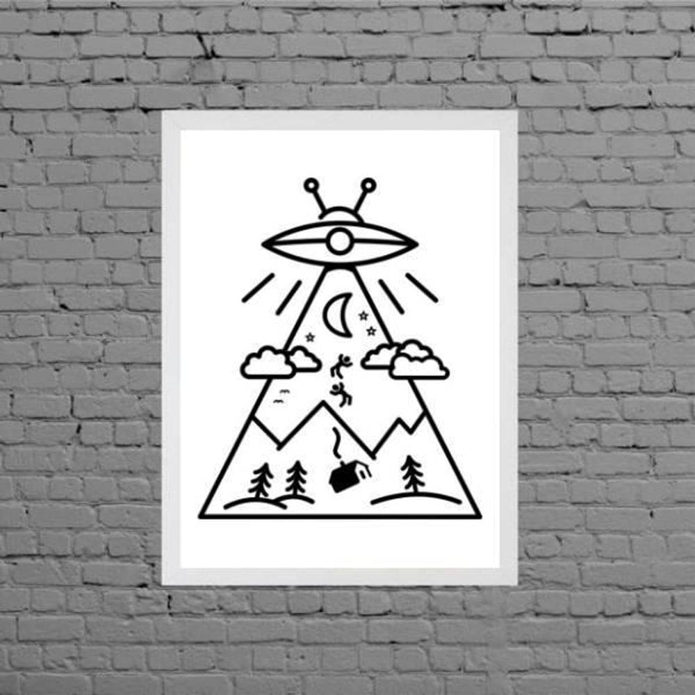 Quadro Decorativo Abdução Disco Voador 33X24Cm