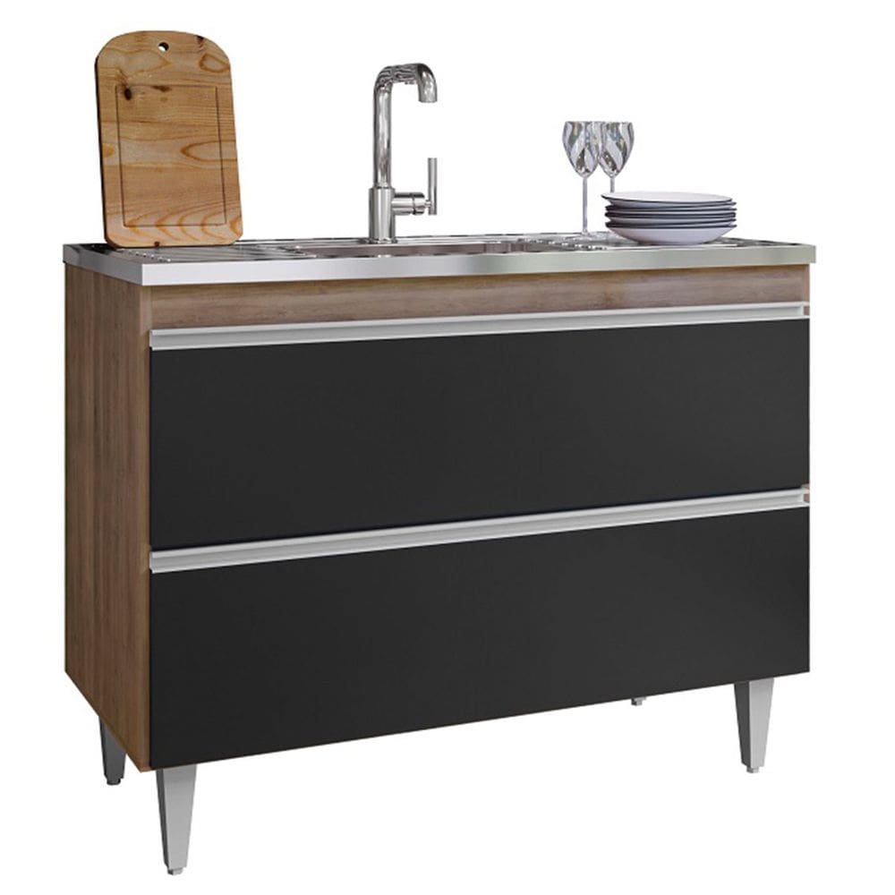 Balcão de Pia para Cozinha 100 cm 2 Portas Esmerita