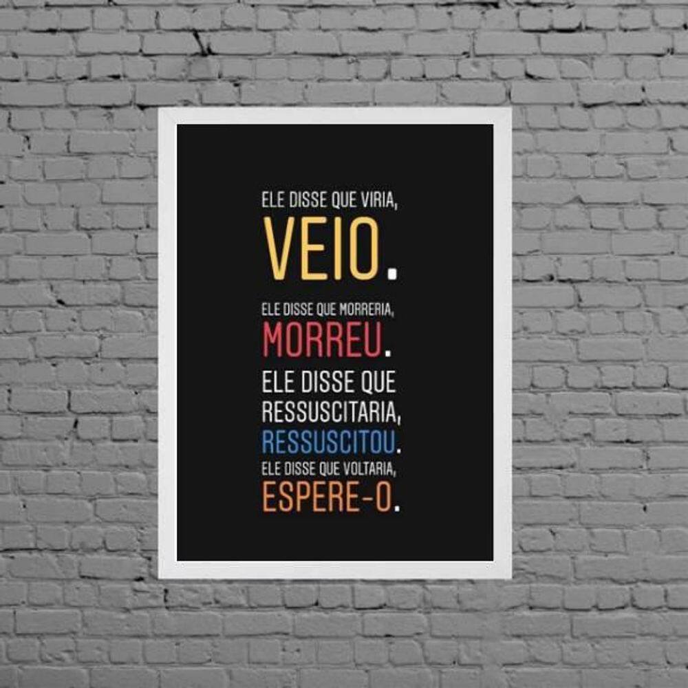 Quadro Decorativo Jesus Volta 45x34cm - Moldura Branca