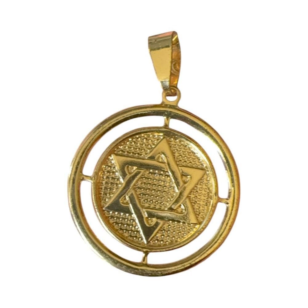 Pingente Estrela De Davi P - Banhado A Ouro 18K