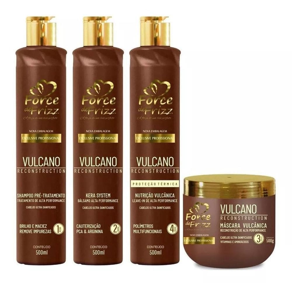 Kit Vulcano Reconstrução Capilar 4 Passos