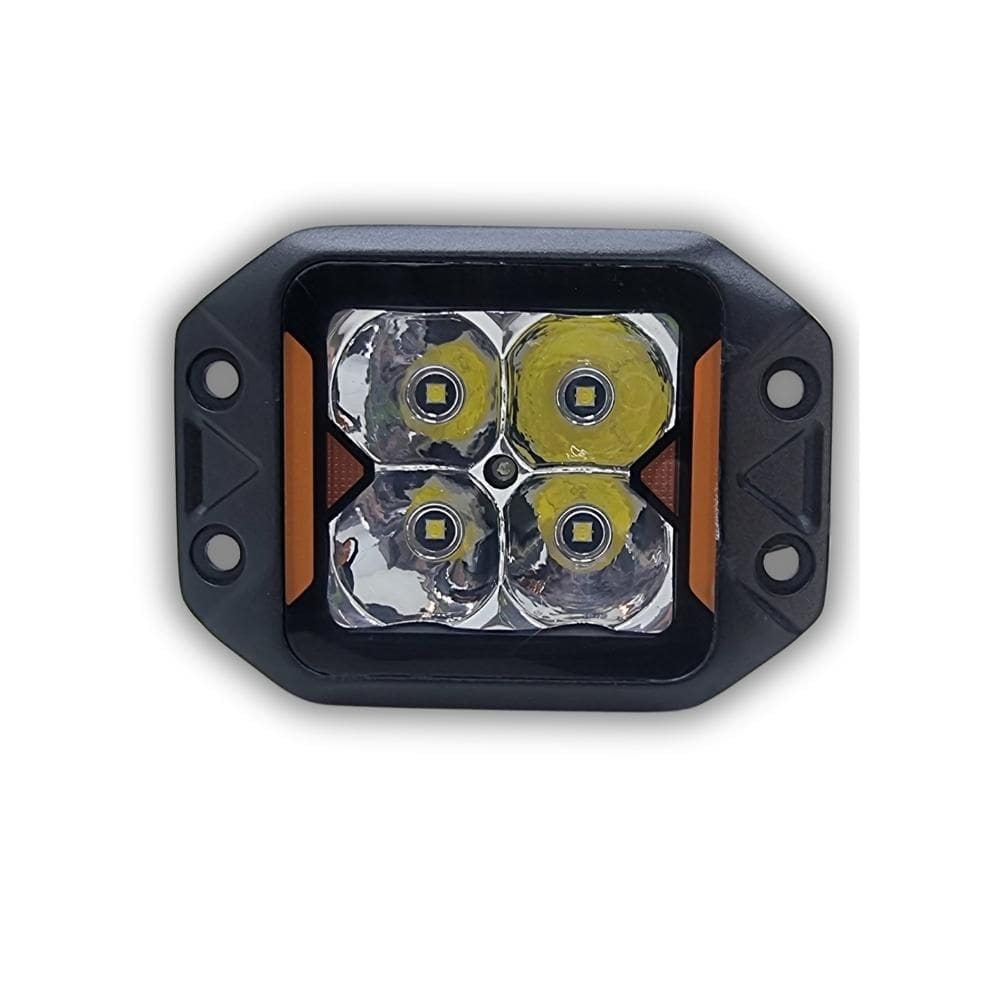 Farol Auxiliar Led Retangular 4 Led Branco 12,2X9X6,2 Cm 20W