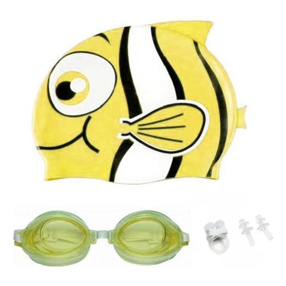 Kit Natação Sun Way Rosa - Touca, Óculos, Protetor de Ouvido