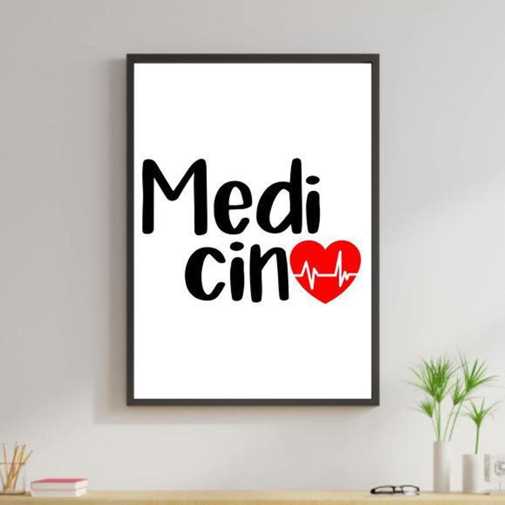 Quadro Decorativo Profissões Medicina 34x23Cm