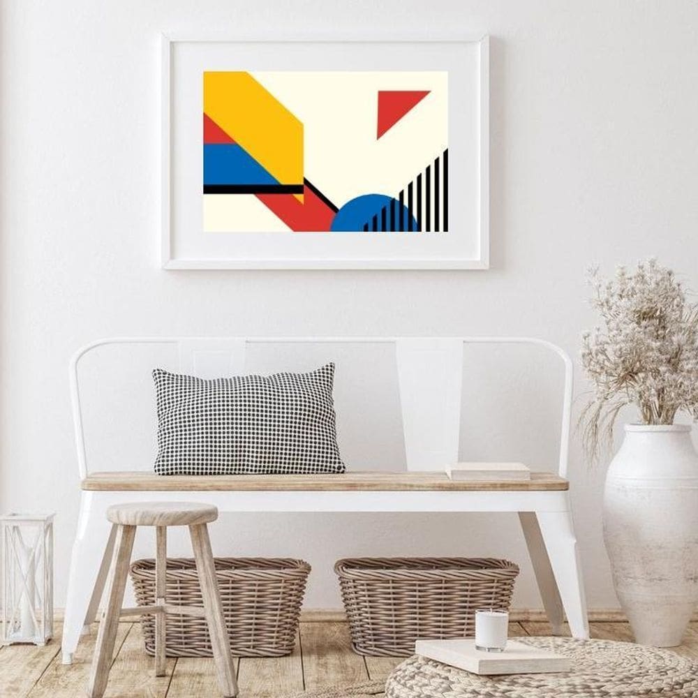 Quadro Geométrico Mondrian - 60X48Cm
