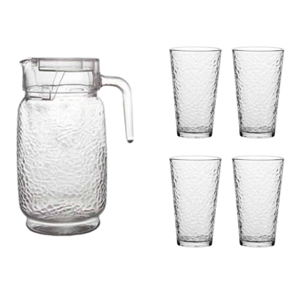 Jogo de Jarra e Copos Martelados 5 Peças - Lanty