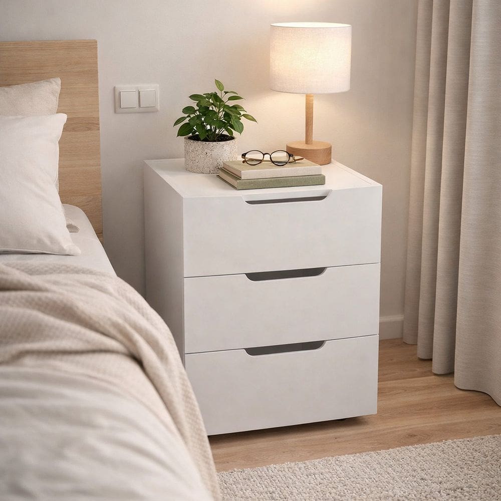 Gaveteiro para Escritório 3 Gavetas Madri Branco