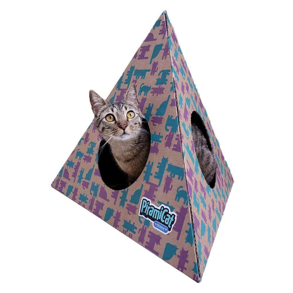 Toca Interativa Para Gatos Pet Games Piramicat Lilás E Verde