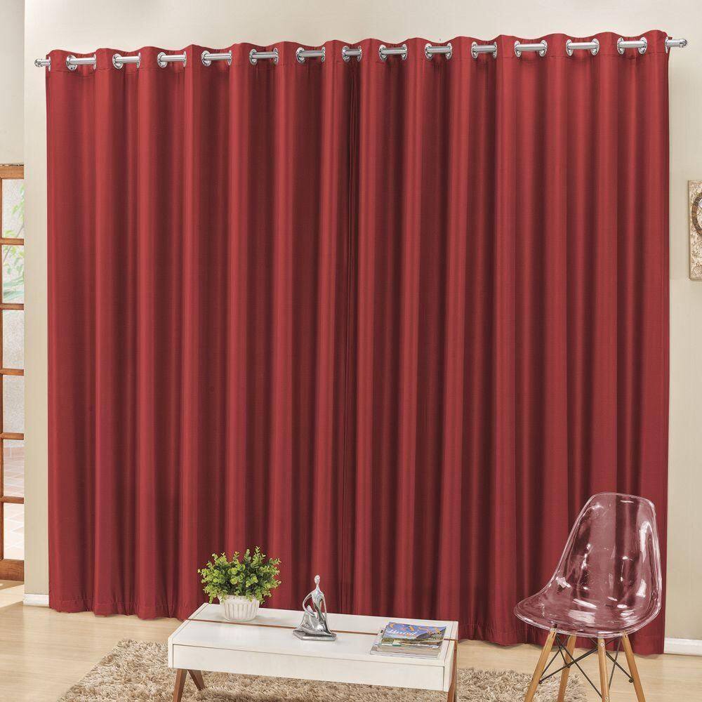 Cortina 4M Escritório Semiblackout Trilho Suisso Vermelho