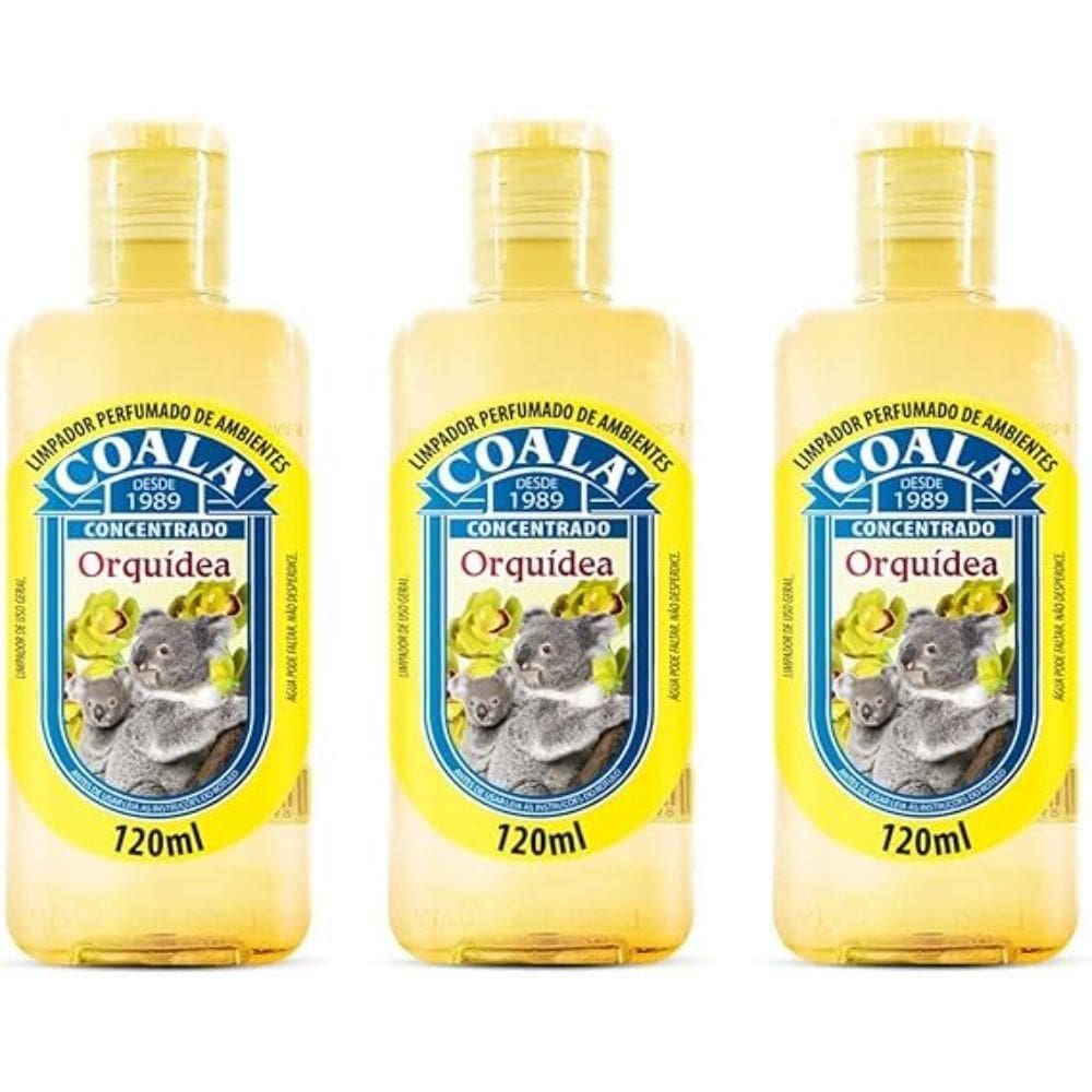 Kit 3 Desinfetante Concentrado De Ambiente 120ml Coala Orquídea