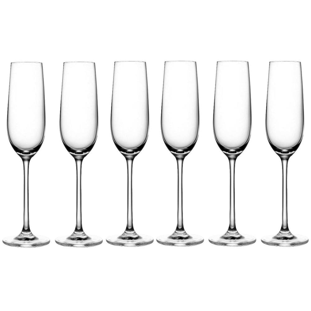 Jogo de Taças Beatriz Para Champanhe Cristal - 250ml - 6 Peças - Fracalanza