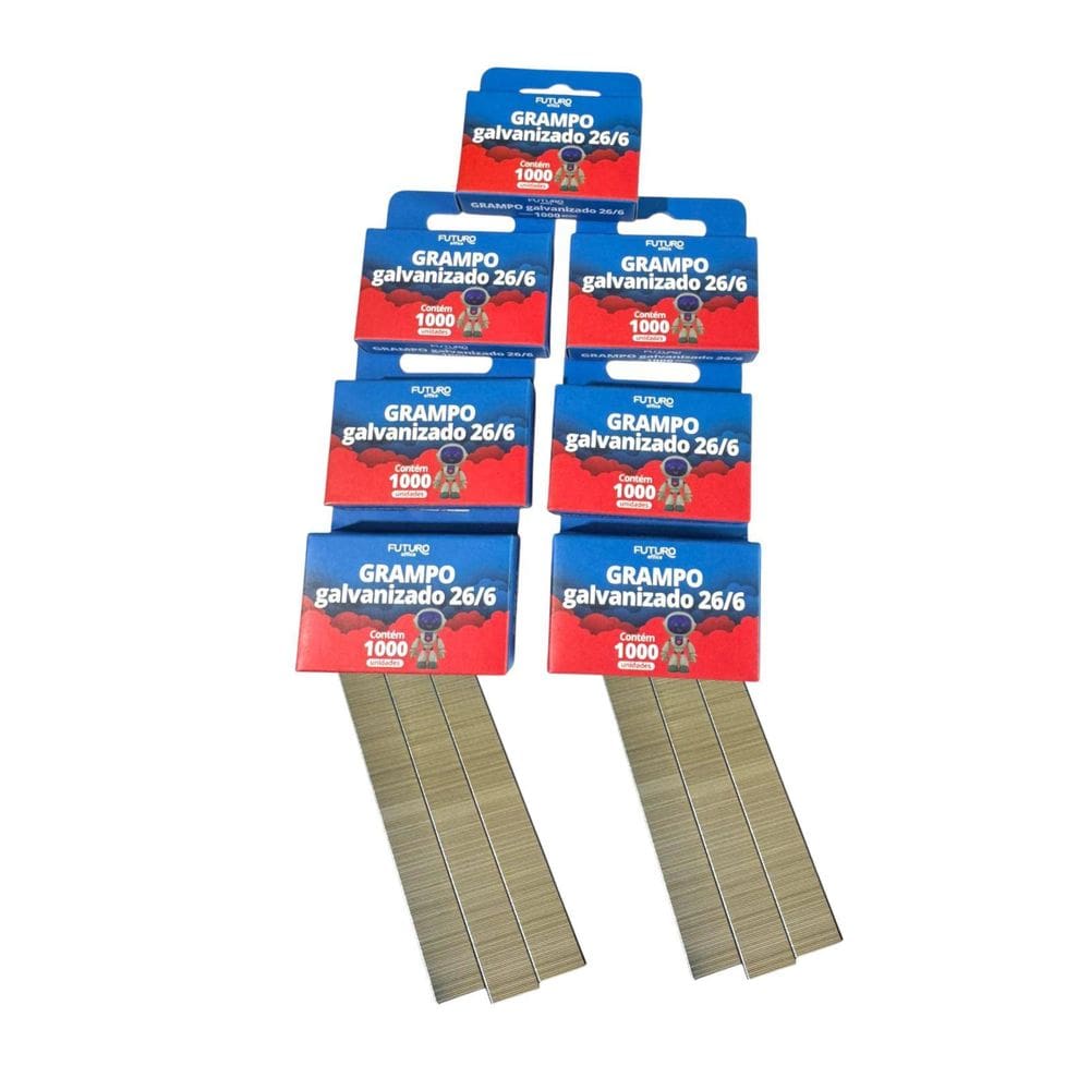 Kit 100Mil Grampos Galvanizados 26/6 Para Grampeadores
