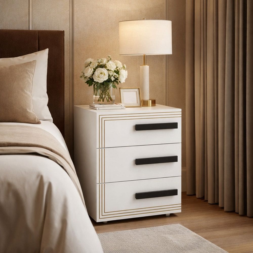 Gaveteiro para Escritório 3 Gavetas Valência Branco