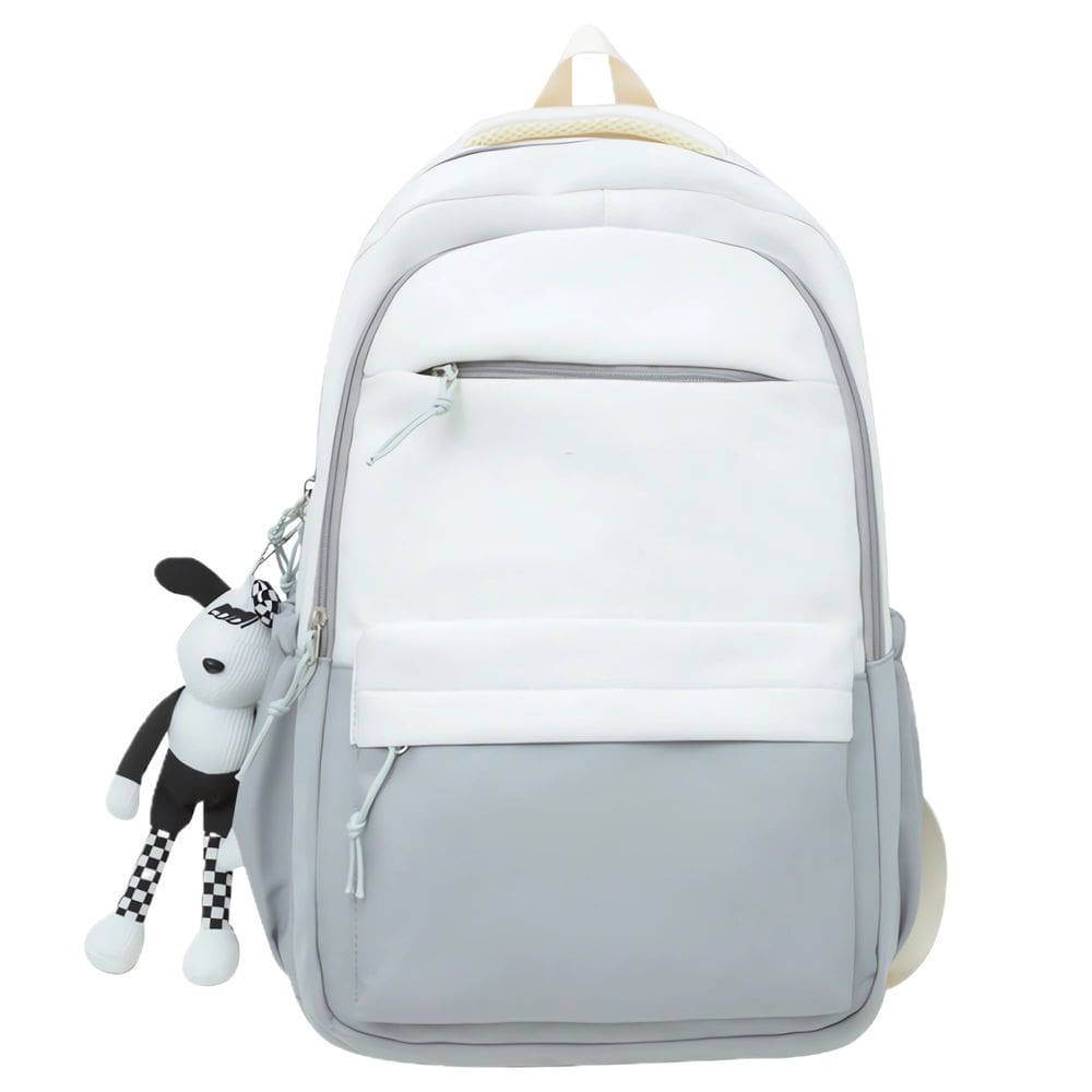 Mochila UNICOLD Kawaii de grande capacidade impermeável (cinza)