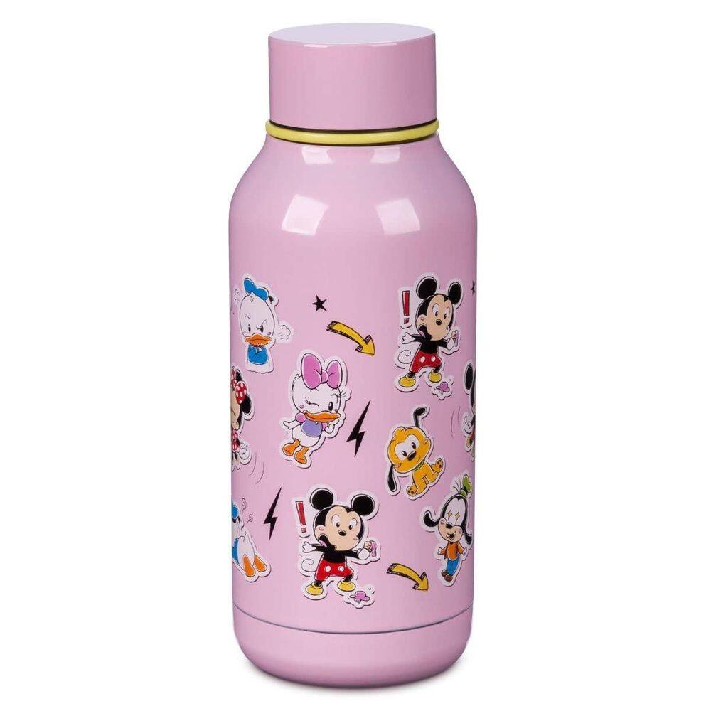 Garrafa Inox Minnie E Amigos 325Ml Rosa Com Alça