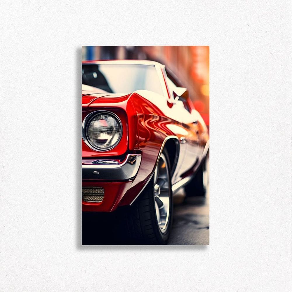Quadro Decorativo Chevrolet Camaro Vermelho Clássico Vintage